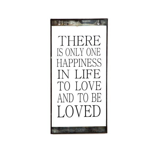 Szklana tabliczka z napisem One Happiness, 20x40 cm