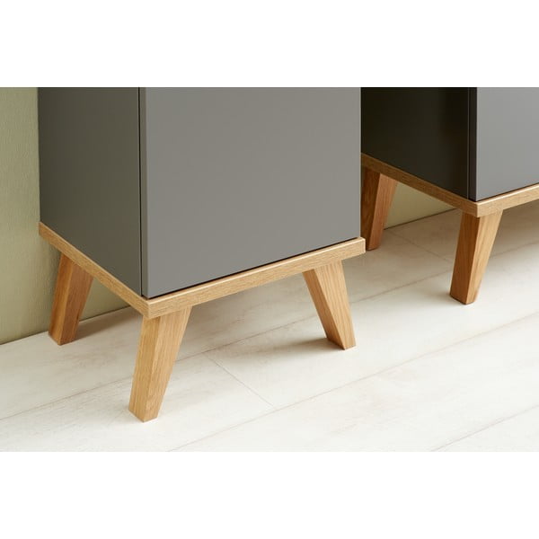 Szara niska szafka łazienkowa w dekorze dębu 35,5x89,5 cm Quickset 924 – Pelipal-image-4