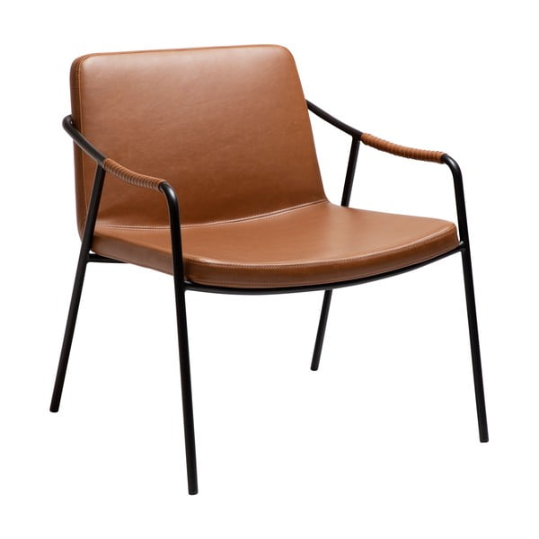 Brązowy fotel z imitacji skóry Boto – DAN-FORM Denmark