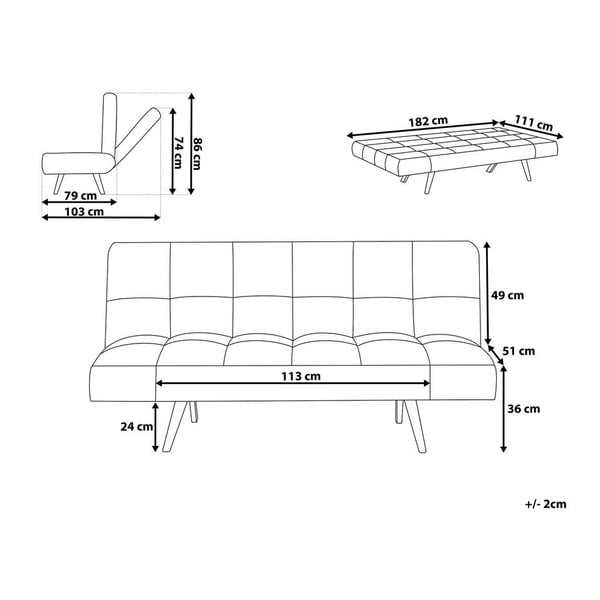 Jasnoszara sofa rozkładana Monobeli Nancy-image-2