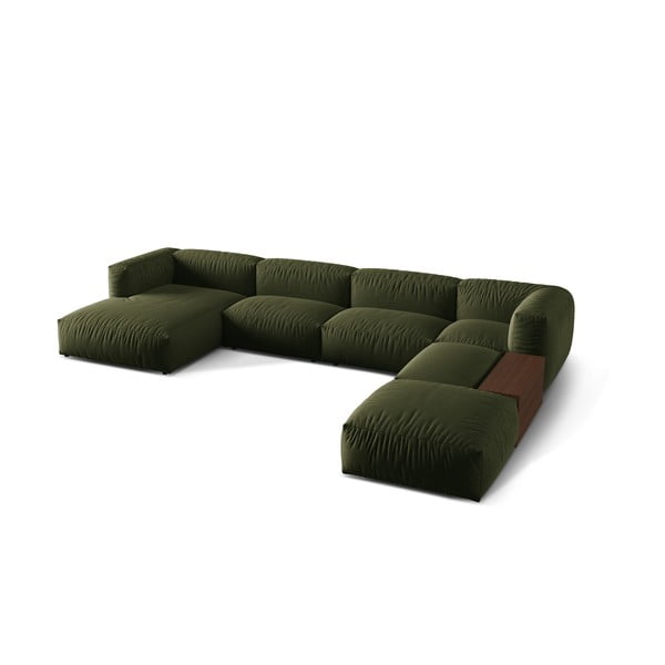 Zielony narożnik modułowy (prawostronny/w kształcie litery U) Martina – Micadoni Home-image-1