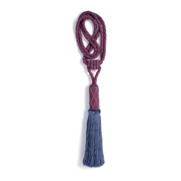 Niebiesko-czerwony dekoracyjny sznur do zasłon Velvet Atelier Tono