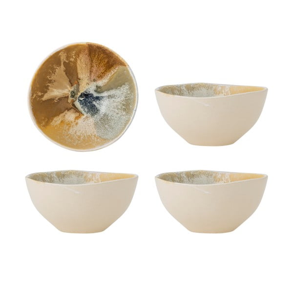 Kremowe kamionkowe miski zestaw 4 szt. 525 ml Lacey – Bloomingville