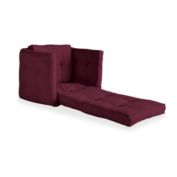 Rozkładany fotel z ciemnoczerwonym obiciem Karup Design Dice Bordeaux-image-4