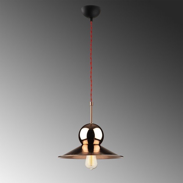 Czarna metalowa lampa wisząca w kolorze miedzi Opviq lights Stathis-image-1