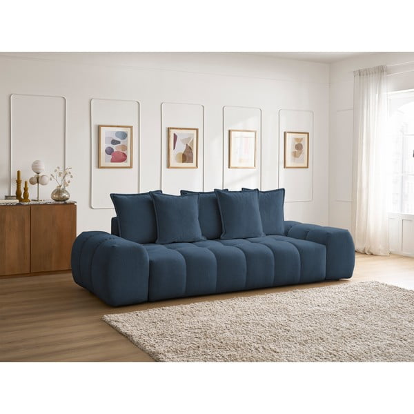 Ciemnoniebieska sofa z tkaniny szenilowej 278 cm Everest – Bobochic Paris-image-1