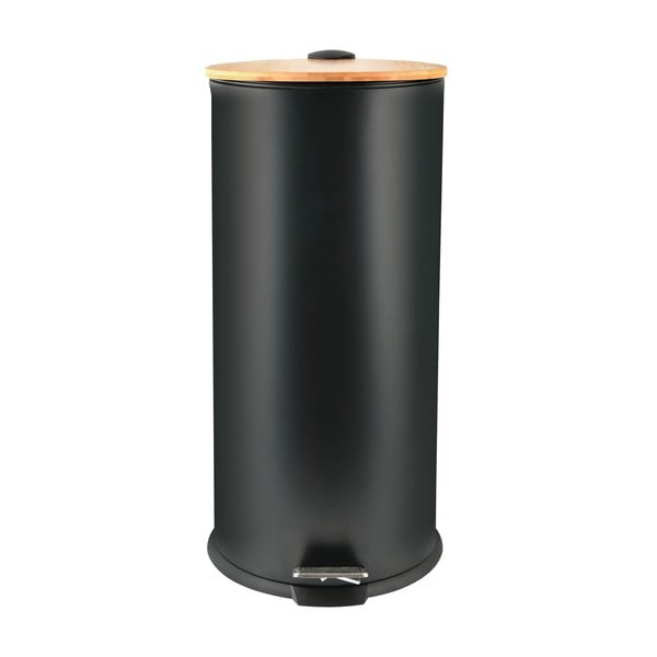 Stalowy kosz na śmieci z pedałem w kolorze matowej czerni 30 l   Adonis – Spirella-image-3