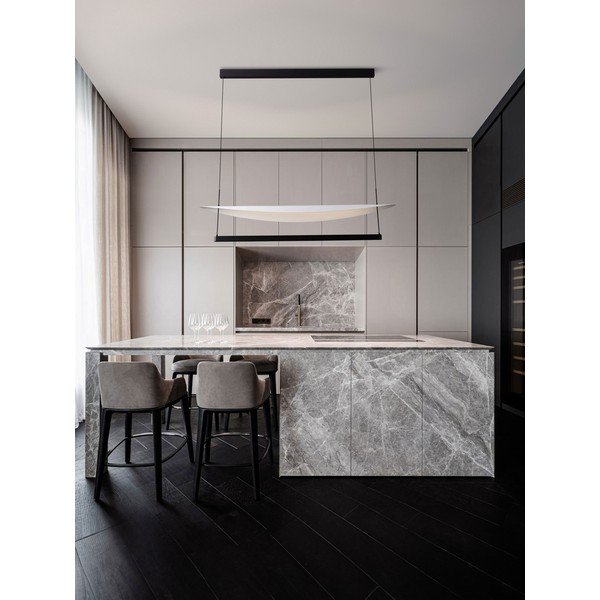Biała/w kolorze matowej czerni aluminiowa lampa wisząca LED ze ściemniaczem Diona – Nova Luce-image-1