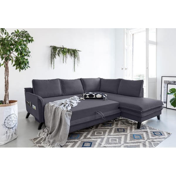 Antracytowy narożnik rozkładany Miuform Charming Charlie L, prawostronny-image-3