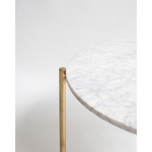Biały marmurowy okrągły stolik ø 50 cm Morgans – Really Nice Things-image-2