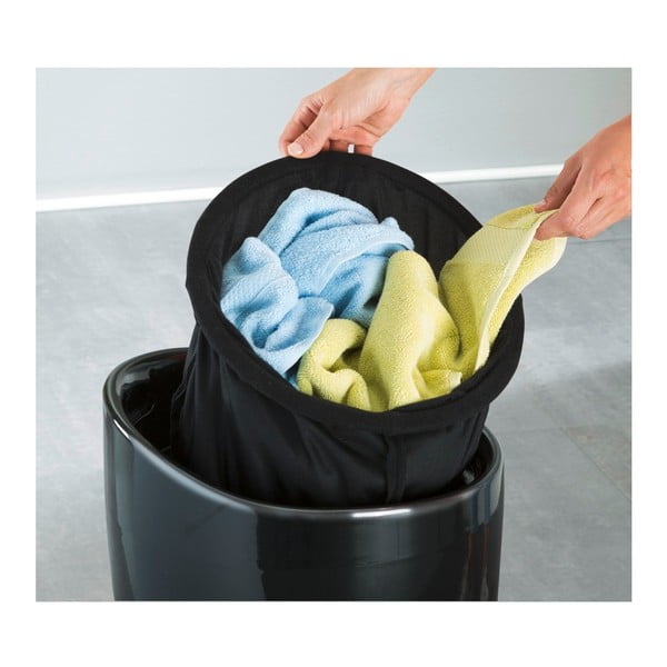 Czarny kosz na pranie i taboret w jednym Wenko Candy, 20 l-image-3