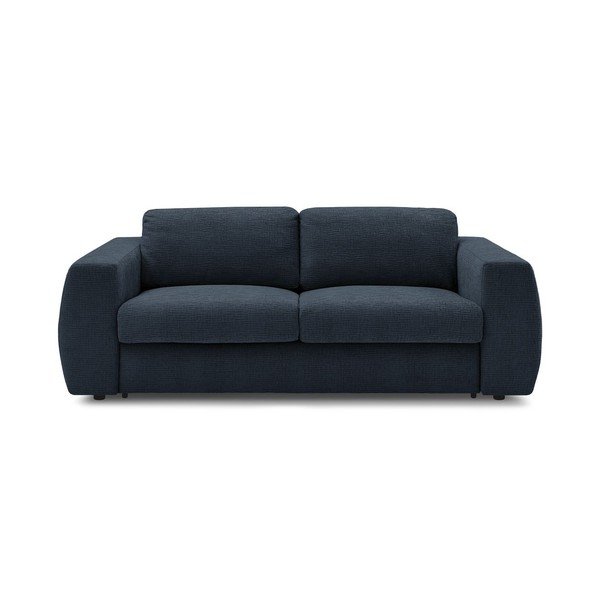 Ciemnoniebieska sofa do spania/rozkładana z tkaniny szenilowej 240 cm Hugo – Bobochic Paris