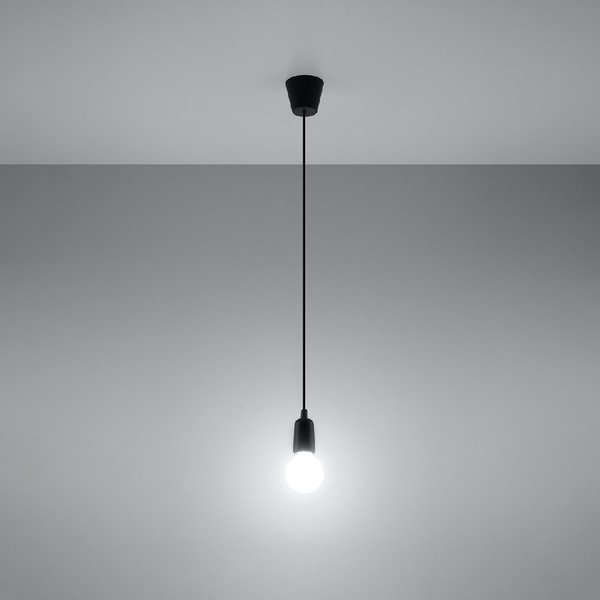 Czarna lampa wisząca 9x9 cm Rene – Sollux-image-4