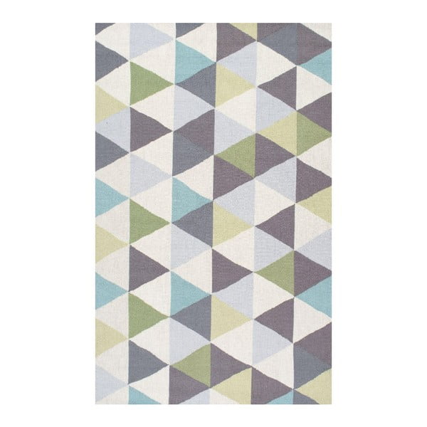 Wełniany dywan Triangles Green, 152x244 cm