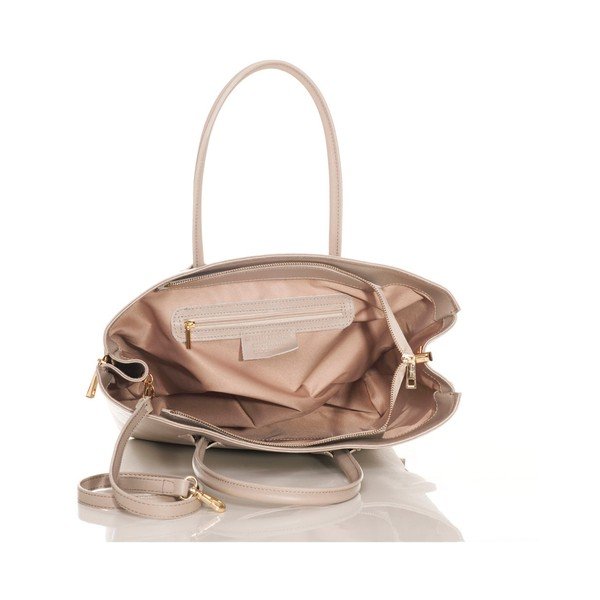 Skórzana torebka Saffiano Taupe-image-4