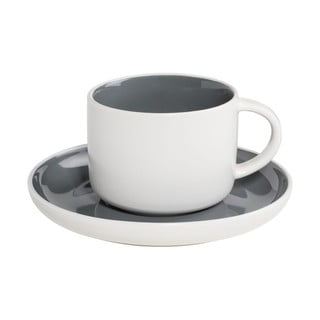 Szaro-biała porcelanowa filiżanka ze spodkiem Maxwell & Williams Tint, 240 ml