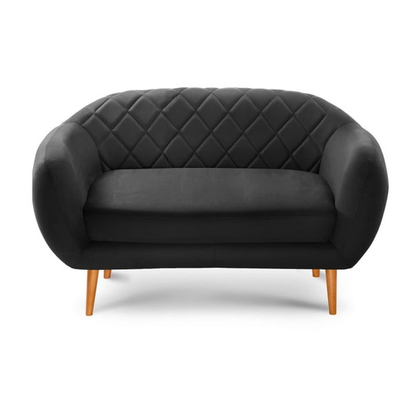 Czarna sofa 2-osobowa Scandi by Stella Cadente Maison Diva