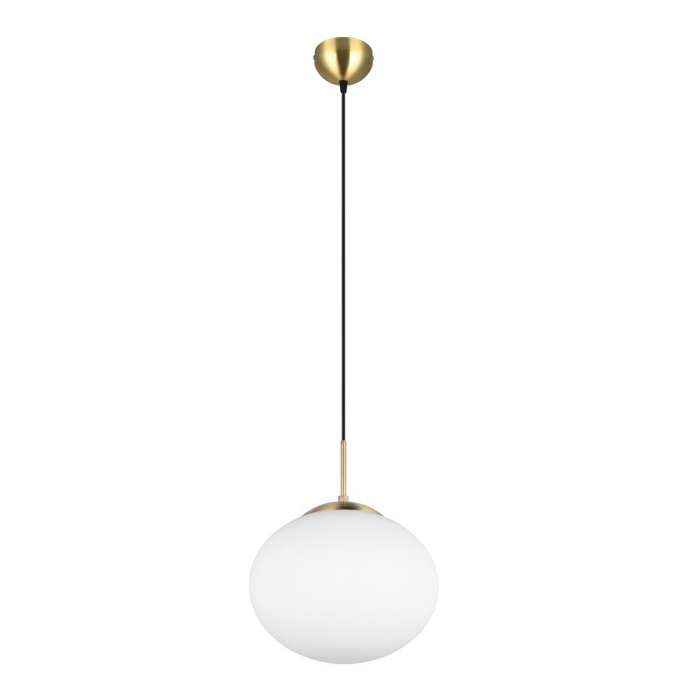 Lampa wisząca w biało-złotym kolorze ze szklanym kloszem ø 30 cm Fomento – Trio