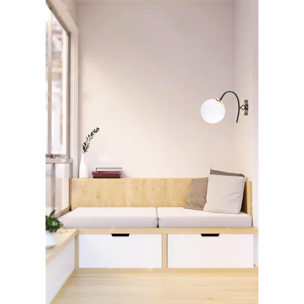 Biało-czarny kinkiet ø 15 cm Yoyo – Squid Lighting-image-1