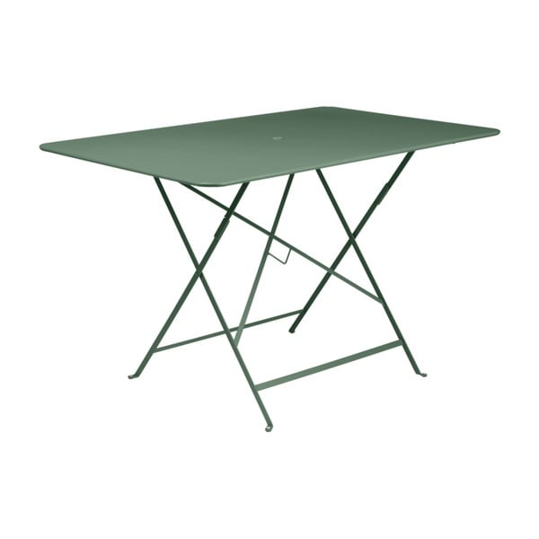 Jasnozielony metalowy składany stolik ogrodowy Fermob Bistro, 117x77 cm