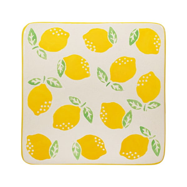 Żółto-białe ceramiczne podkładki zestaw 4 szt. Lemon – Sass & Belle