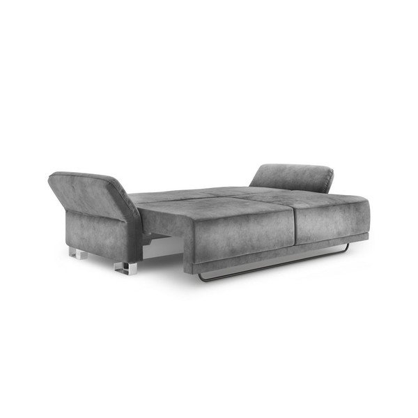 Szara 3-osobowa sofa rozkładana z aksamitnym obiciem Windsor & Co Sofas Pyxis-image-3