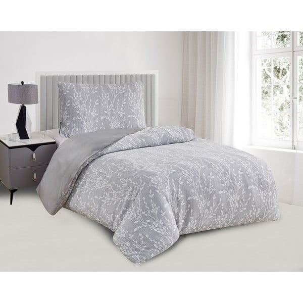 Szara żakardowa pościel jednoosobowa 140x200 cm Boston – My House-image-1