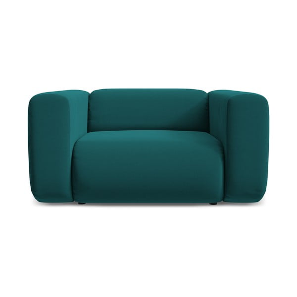 Turkusowy aksamitny fotel Ekahi – Makamii-image-2