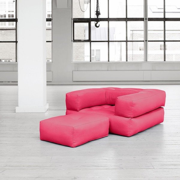 Fotel rozkładany Karup Cube Magenta-image-1