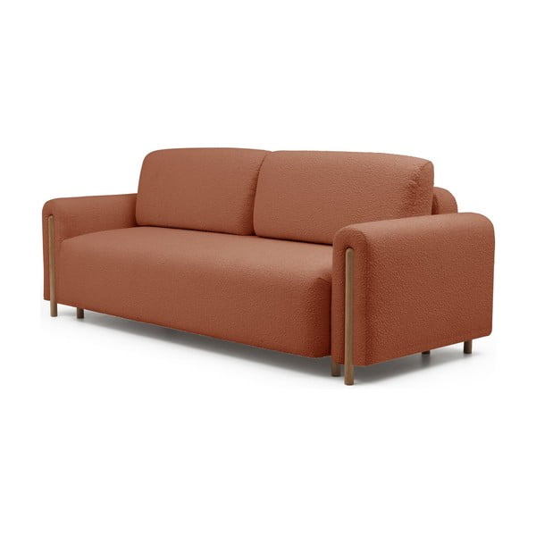 Rozkładana/ze schowkiem sofa z materiału bouclé w kolorze terakoty 244 cm Arcadova – ELTAP-image-2