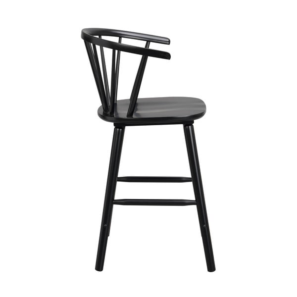 Czarny hoker z drewna kauczukowego Rowico Carmen-image-3