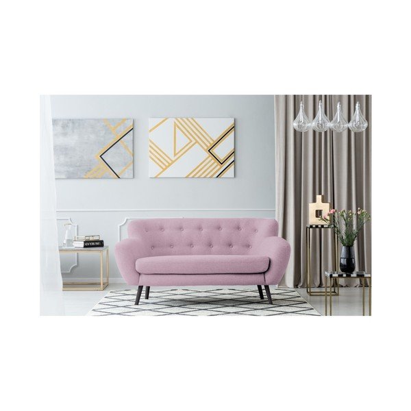 Różowa sofa dwuosobowa Kooko Home Rock-image-1