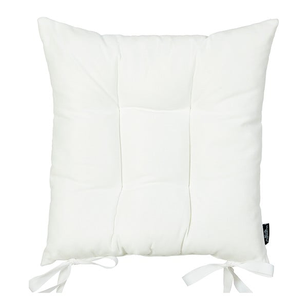 Biała poduszka na krzesło Mike & Co. NEW YORK Honey Chair Pad Plain Collection, 43x43 cm
