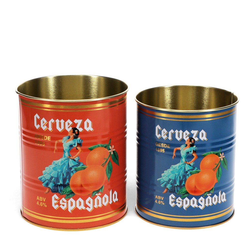 Pojemniki dekoracyjne z cyny zestaw 2 szt. ø 11x13 cm Cerveza Española – Rex London