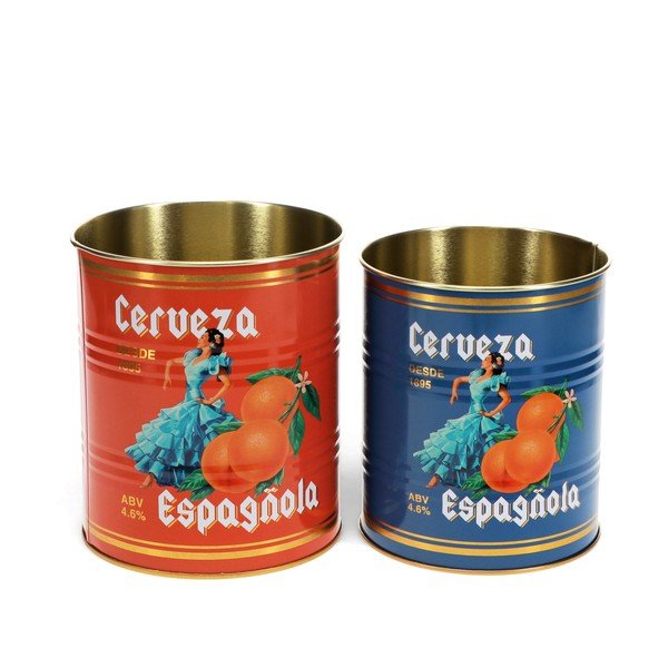 Pojemniki dekoracyjne z cyny zestaw 2 szt. ø 11x13 cm Cerveza Española – Rex London
