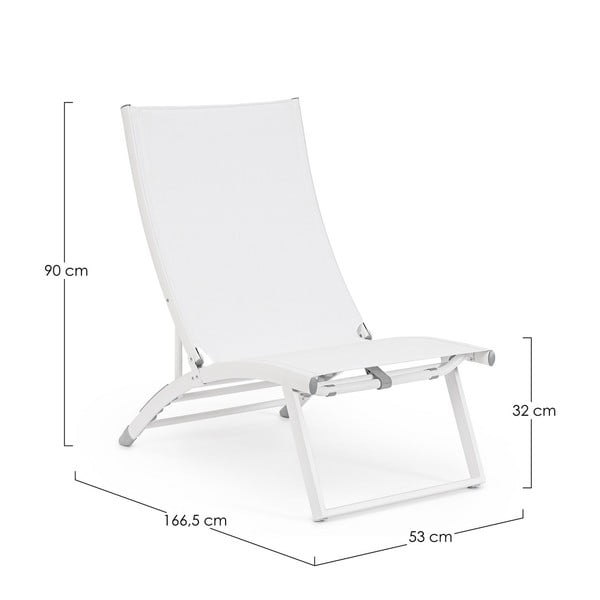 Biały metalowy leżak ogrodowy Taylor   – Bizzotto-image-4