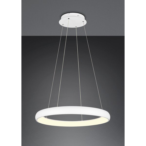Biała lampa wisząca LED ze ściemniaczem i metalowym kloszem ø 75 cm Cardona – Trio-image-1