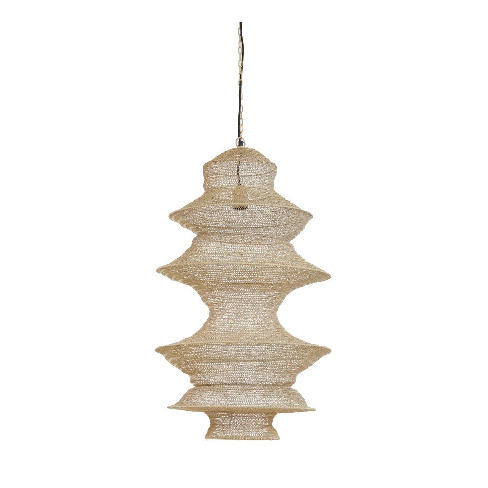 Beżowa metalowa lampa wisząca Nakisha – Light & Living