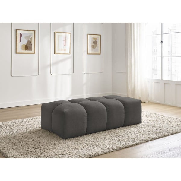 Ciemnoszary podnóżek z tkaniny szenilowej Everest – Bobochic Paris-image-1