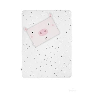 Bawełniana kołdra i poduszka do łóżeczka 135x100 cm Piggy − BELLAMY