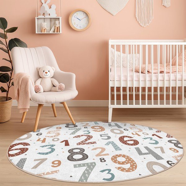 Dziecięcy dywan do zabawy odpowiedni do prania ø120 cm Happy Numbers – Mila Home-image-4