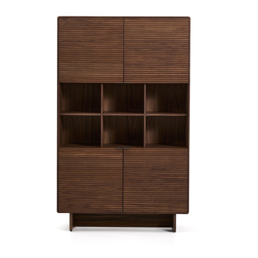 Ciemnobrązowa szafka w dekorze orzecha 100x163x40 cm Norlen – Kave Home