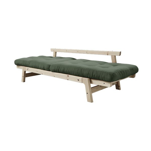 Sofa rozkładana z zielonym pokryciem Karup Design Step Natural/Olive Green-image-4