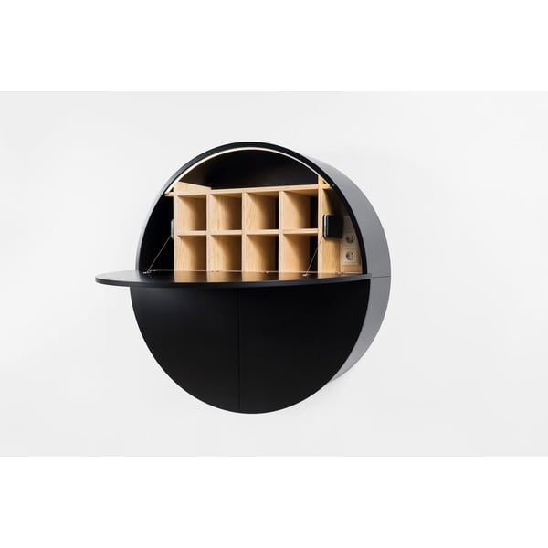 Czarne wielofunkcyjne biurko ścienne EMKO Pill-image-1