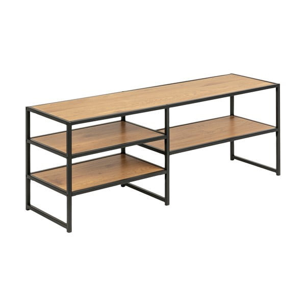 Czarno-naturalna szafka pod TV w dekorze dębu 120x46 cm Seaford – Actona-image-3