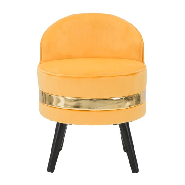Żółty fotel tapicerowany z niskim oparciem Mauro Ferretti Paris
