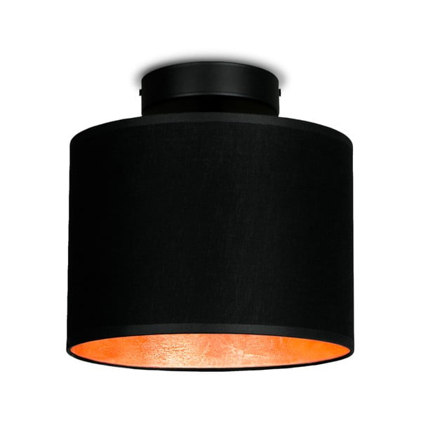Czarna lampa sufitowa z detalem w kolorze miedzi Sotto Luce MIKA Elementar XS CP, ⌀ 20 cm