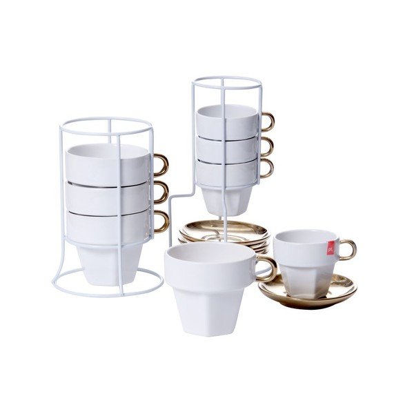 Zestaw 4 filiżanek na stojaku Cappuccino Tower-image-2