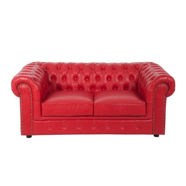 Czerwona sofa dwuosobowa Winchester Henry