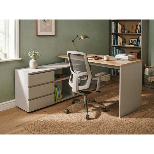 Biurko z blatem w dekorze dębu 145x146 cm Lissabon – Germania-image-1